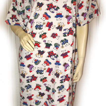 Women's Dresses Womens Shirt Dress Night Dress Nighty Nightgown Nightwear Night Gown Sleepwear Sleeping Sleep Wear Loungewear Lounge Wear T-Shirt Tops White Multicolor BEAR BEARS Pattern Animal Print Animals Prints Printed Pattern Women Casual Comfortable Clothes Clothing