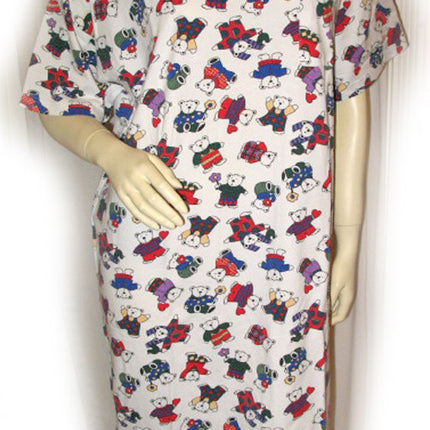 Women's Dresses Womens Shirt Dress Night Dress Nighty Nightgown Nightwear Night Gown Sleepwear Sleeping Sleep Wear Loungewear Lounge Wear T-Shirt Tops White Multicolor BEAR BEARS Pattern Animal Print Animals Prints Printed Pattern Women Casual Comfortable Clothes Clothing