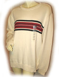 ST. JOHN'S BAY Mens Sweaters For Men Women Pullover Crew Neck Sweater Top Size XXL Ivory Cream Striped Pattern Long Sleeve Fall Winter Clothes Clothing