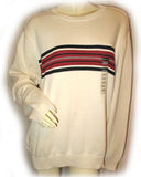 ST. JOHN'S BAY Mens Sweaters For Men Women Pullover Crew Neck Sweater Top Size XXL Ivory Cream Striped Pattern Long Sleeve Fall Winter Clothes Clothing