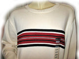 ST. JOHN'S BAY Mens Sweaters For Men Women Pullover Crew Neck Sweater Top Size XXL Ivory Cream Striped Pattern Long Sleeve Fall Winter Clothes Clothing