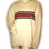 ST. JOHN'S BAY Mens Sweaters For Men Women Pullover Crew Neck Sweater Top Size XXL Ivory Cream Striped Pattern Long Sleeve Fall Winter Clothes Clothing