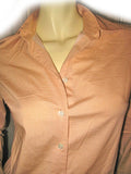 HABERDASHERY J.CREW Womens Button Down Shirt Top Polo XS Long Sleeve Polka Dots Orange Career Business Office Wear