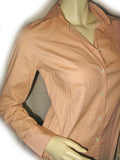 HABERDASHERY J.CREW Womens Button Down Shirt Top Polo XS Long Sleeve Polka Dots Orange Career Business Office Wear
