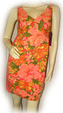 NEW NWT ORANGE Hawaiian Floral Hibiscus Flowers Sleeveless MINI DRESS Summer M 7