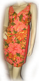 NEW NWT ORANGE Hawaiian Floral Hibiscus Flowers Sleeveless MINI DRESS Summer M 7
