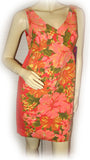 NEW NWT ORANGE Hawaiian Floral Hibiscus Flowers Sleeveless MINI DRESS Summer M 7