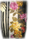 Womens Black and White Stripe Striped Hawaiian Floral Spring Flowers SCARF SCARVES WRAP 64" x 16.5"