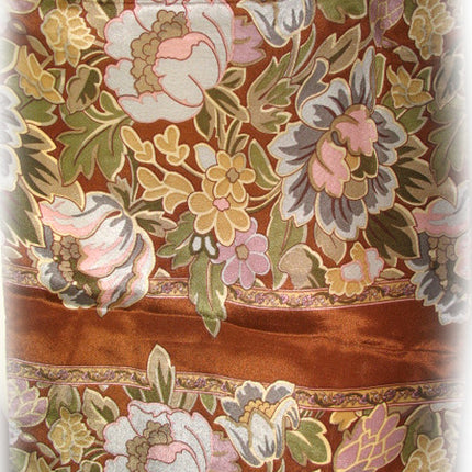 New w/Defect Vintage Y2K 90s Scarf Scarves 51.5" x 10.5" Floral Print Brown Boho
