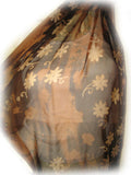 NEW Womens Brown Sheer Floral Print Flowers Pattern SCARF SCARVES WRAP 64" x 20"