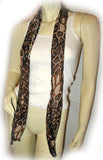 NEW Womens BROWN Floral Flowers Leaves Pattern Print SCARF SCARVES WRAP 65"x6.5"