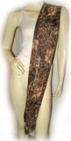 NEW Womens BROWN Floral Flowers Leaves Pattern Print SCARF SCARVES WRAP 65"x6.5"