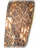 NEW Womens BROWN Floral Flowers Leaves Pattern Print SCARF SCARVES WRAP 65"x6.5"