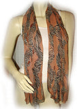 Womens Brown Black Leopard Cougar Cat Animal Print SCARF SCARVES WRAP 57.5"x20"