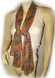 Womens Brown Black Leopard Cougar Cat Animal Print SCARF SCARVES WRAP 57.5"x20"
