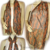 Womens Brown Black Leopard Cougar Cat Animal Print SCARF SCARVES WRAP 57.5"x20"