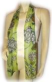 NEW Womens GREEN Hawaiian Spring Floral Flowers Print SCARF SCARVES WRAP 62"x11"