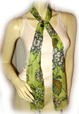 NEW Womens GREEN Hawaiian Spring Floral Flowers Print SCARF SCARVES WRAP 62"x11"