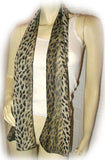 NEW Womens BLACK Mint GREEN ANIMAL LEOPARD Print SCARF SCARVES WRAP 60" x 9.5"