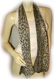 NEW Womens BLACK Mint GREEN ANIMAL LEOPARD Print SCARF SCARVES WRAP 60" x 9.5"