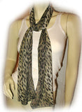 NEW Womens BLACK Mint GREEN ANIMAL LEOPARD Print SCARF SCARVES WRAP 60" x 9.5"