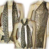 NEW Womens BLACK Mint GREEN ANIMAL LEOPARD Print SCARF SCARVES WRAP 60" x 9.5"