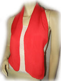 NEW Womens Bright TRUE RED ORANGE Electric Plated Neck SCARF SCARVES WRAP 47"x7"