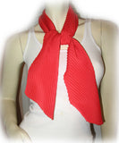 NEW Womens Bright TRUE RED ORANGE Electric Plated Neck SCARF SCARVES WRAP 47"x7"