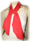 NEW Womens Bright TRUE RED ORANGE Electric Plated Neck SCARF SCARVES WRAP 47"x7"