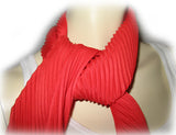 NEW Womens Bright TRUE RED ORANGE Electric Plated Neck SCARF SCARVES WRAP 47"x7"