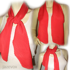 NEW Womens Bright TRUE RED ORANGE Electric Plated Neck SCARF SCARVES WRAP 47"x7"
