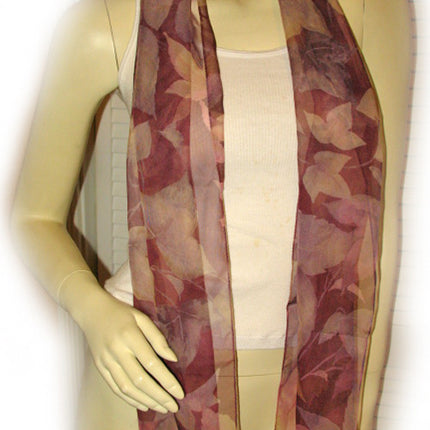 New Vintage Y2K 90s Scarf Scarves Wrap 59.5in X 11.5in Sheer Purple Floral Print