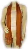 NEW Womens Solid Dark Brown See-Through Sheer Neck SCARF SCARVES WRAP 66" x 20"