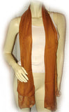 NEW Womens Solid Dark Brown See-Through Sheer Neck SCARF SCARVES WRAP 66" x 20"