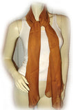 NEW Womens Solid Dark Brown See-Through Sheer Neck SCARF SCARVES WRAP 66" x 20"