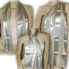 NEW Womens GRAY GREY Mint GREEN Stripe Striped Pattern SCARF SCARVES WRAP 53"x14"
