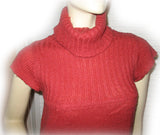 XHILARATION Womens Tops RED ORANGE Cap Sleeve TURTLENECK Winter Fall TOP Blouse Small