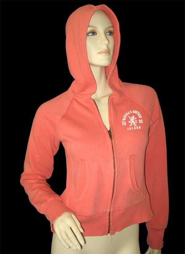 Womens Tops Sweaters Cantaloupe ORANGE Hoodie Jacket Zipped Zippered Long Sleeve TOP Small S