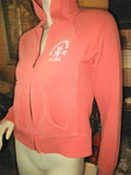 Womens Tops Sweaters Cantaloupe ORANGE Hoodie Jacket Zipped Zippered Long Sleeve TOP Small S