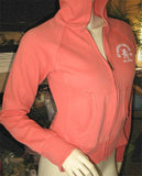 Womens Tops Sweaters Cantaloupe ORANGE Hoodie Jacket Zipped Zippered Long Sleeve TOP Small S