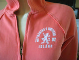 Womens Tops Sweaters Cantaloupe ORANGE Hoodie Jacket Zipped Zippered Long Sleeve TOP Small S