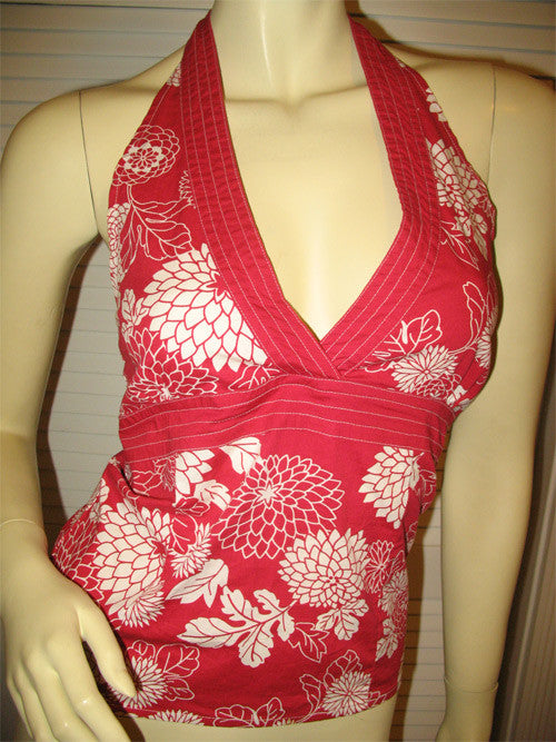 Vintage Y2K Charlotte Russe V-Neck Halter Top Floral Red Cottagecore – TropicalFeel Vintage Y2K Charlotte Russe V-Neck Halter Top Floral Red Cottagecore – TropicalFeel