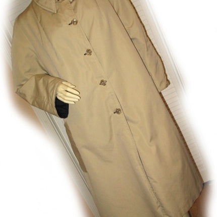 Womens Winter Coats Jackets BLACK TAN KHAKI Beige REVERSIBLE TRENCH COAT Snow Fall Season Clothes Thick Long Sleeve Jacket