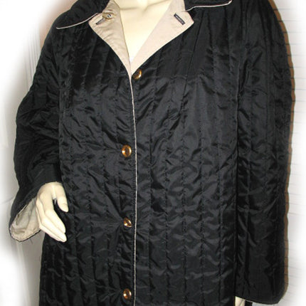 Womens Winter Coats Jackets BLACK TAN KHAKI Beige REVERSIBLE TRENCH COAT Snow Fall Season Clothes Thick Long Sleeve Jacket