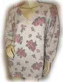 Womens Tops White Cream Ivory PINK ROSE ROSES Floral Flowers Prints Pattern MATERNITY Pregnant Pregnancy Wear Long Sleeve TOP Blouse Winter Clothes Clothing