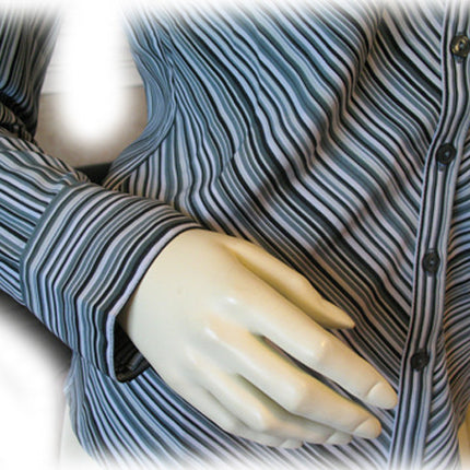 Womens Tops WHITE BLACK GREEN Pinstripe Stripe Pattern Long Sleeve Career Office Wear Business Attire TOP Small