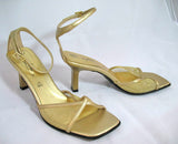 NEW Womens Shoes FIONI Metallic Gold Color Slingback Slingbacks Mesh Opentoe Open Toe Toes SANDAL SANDALS Women SHOE Footwear Foot Wear US size 6 Special Occassion Party Gathering
