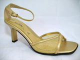 NEW Womens Shoes FIONI Metallic Gold Color Slingback Slingbacks Mesh Opentoe Open Toe Toes SANDAL SANDALS Women SHOE Footwear Foot Wear US size 6 Special Occassion Party Gathering