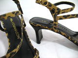 New Vintage 90s Hillard & Hanson Womens Shoes Heels Sandals 6 Leopard Glam Party