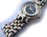 GUESS Gold Silver Tone Mirror Black Dial Womens Wristwatch WATCH Ladies Watches Analog